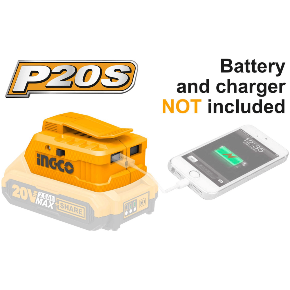 Ingco CUCLI2001 20V USB-A Charger - KHM Megatools Corp. Ingco CUCLI2001 20V USB-A Charger - KHM Megatools Corp.